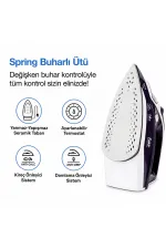SPRING BUHARLI ÜTÜ SERAMİK TABAN 2600W BUHAR 30-120GR (5637) SPRING BUHARLI ÜTÜ SERAMİK TABAN 2600W BUHAR 30-120GR (5637)