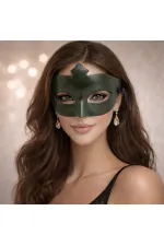 Haki Yeşil Gizemli Masquerade Maskesi (5637) Haki Yeşil Gizemli Masquerade Maskesi (5637)