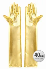 Altın Renk Dirsek Altı Lüks Saten Eldiven 40 cm (5637) Altın Renk Dirsek Altı Lüks Saten Eldiven 40 cm (5637)
