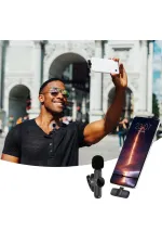Type C Uyumlu İphone Dönüştürücülü Kablosuz Yaka Mikrofonu Android ve İphone Uyumlu Mini Mikrofon (5637) Type C Uyumlu İphone Dönüştürücülü Kablosuz Yaka Mikrofonu Android ve İphone Uyumlu Mini Mikrofon (5637)