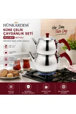 AİLE BÜYÜK BOY KÜRE ÇELİK ÇAYDANLIK SETİ ÜST: 1.2LT - ALT: 2LT (5637) AİLE BÜYÜK BOY KÜRE ÇELİK ÇAYDANLIK SETİ ÜST: 1.2LT - ALT: 2LT (5637)