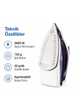 SPRING BUHARLI ÜTÜ SERAMİK TABAN 2600W BUHAR 30-120GR (5637) SPRING BUHARLI ÜTÜ SERAMİK TABAN 2600W BUHAR 30-120GR (5637)
