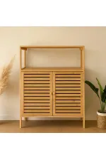 ÇOK AMAÇLI DOLAP AHŞAP BAMBU ORGANİZER RAFLI 66X33X85CM (5637) ÇOK AMAÇLI DOLAP AHŞAP BAMBU ORGANİZER RAFLI 66X33X85CM (5637)