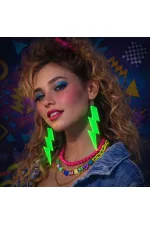80’ler 90'lar Retro Neon Yeşil Şimşek Küpe 10 cm (5637) 80’ler 90'lar Retro Neon Yeşil Şimşek Küpe 10 cm (5637)