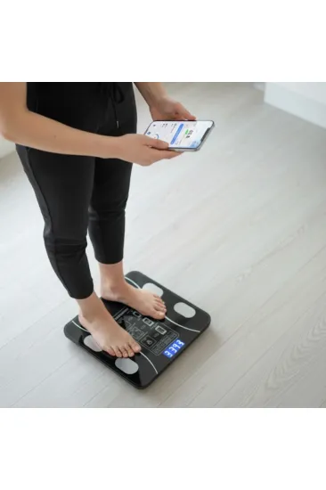 Dijital Baskül Yağ Ölçer Fonksiyonlu Akıllı Baskül Bluetooth Bağlantılı Tartı (5637) Dijital Baskül Yağ Ölçer Fonksiyonlu Akıllı Baskül Bluetooth Bağlantılı Tartı (5637)