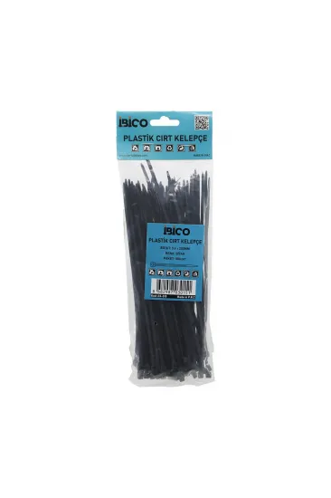 SİYAH 3.6X200MM PLASTİK CIRT KELEPÇE 100PCS (5637) SİYAH 3.6X200MM PLASTİK CIRT KELEPÇE 100PCS (5637)