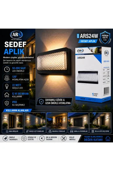 IP66 50.000 SAAT LED ÖMRÜ 22W SEDEF LED APLİK DUVAR LAMBASI ARS-348953 (5637) IP66 50.000 SAAT LED ÖMRÜ 22W SEDEF LED APLİK DUVAR LAMBASI ARS-348953 (5637)