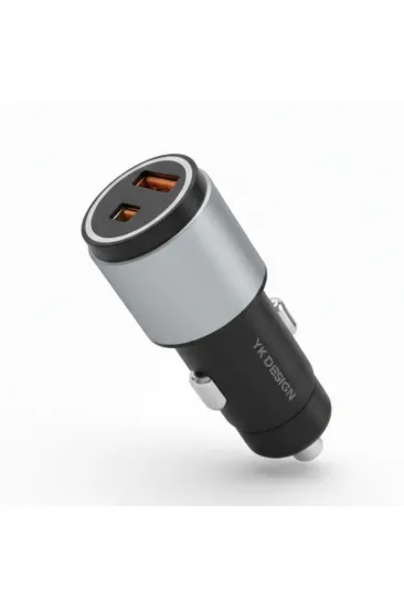Araç İçi Çakmaklığa TakılanType-C ve USB Girişli 2 Portlu Hızlı Şarj Adaptörü (5637) Araç İçi Çakmaklığa TakılanType-C ve USB Girişli 2 Portlu Hızlı Şarj Adaptörü (5637)