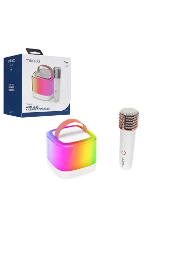 BEYAZ KARAOKE MİKROFONLU WİRELESS HOPARLÖR - SPEAKER IŞIKLI USB ŞARJLI BT - TF CARD - AUX 5W (5637) BEYAZ KARAOKE MİKROFONLU WİRELESS HOPARLÖR - SPEAKER IŞIKLI USB ŞARJLI BT - TF CARD - AUX 5W (5637)