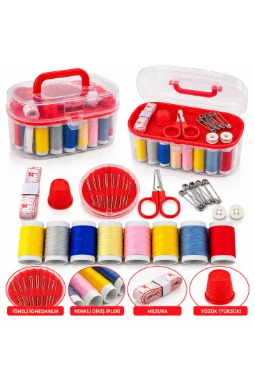 KÜÇÜK ÇANTALI DİKİŞ SETİ İPLİK - MEZURA - TEKSTİL MAKASI - İĞNE - YÜZÜK (5637) KÜÇÜK ÇANTALI DİKİŞ SETİ İPLİK - MEZURA - TEKSTİL MAKASI - İĞNE - YÜZÜK (5637)