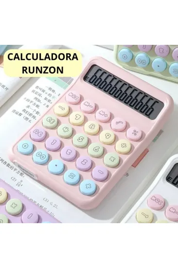 Runzon Renkli Hesap Makinesi Yuvarlak Uçlu 12 Hane Mavi RZ-822 (5637)