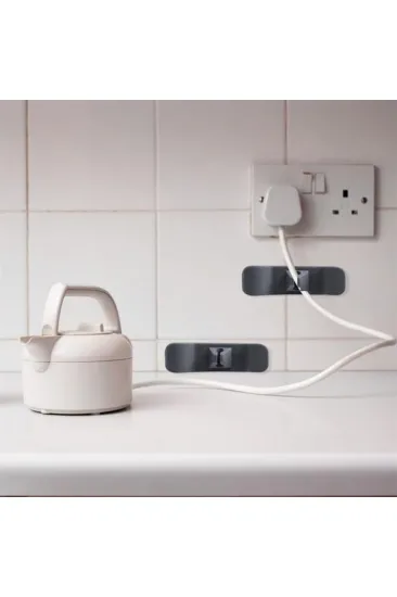 6'lı Pratik Kablo Toparlayıcı Yapışkanlı Klips Mutfak Air Fryer Kettle Kahve Tost Makinası (5637)