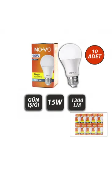 10 ADET 15W GÜN IŞIK LED AMPUL 1200LM 3000K 15.000 SAAT ÖMÜR (5637) 10 ADET 15W GÜN IŞIK LED AMPUL 1200LM 3000K 15.000 SAAT ÖMÜR (5637)