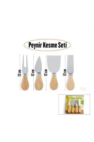 CHEESE KNİFE SET 4PCS PEYNİR BIÇAK SETİ AHŞAP BAMBU SAPLI (5637) CHEESE KNİFE SET 4PCS PEYNİR BIÇAK SETİ AHŞAP BAMBU SAPLI (5637)