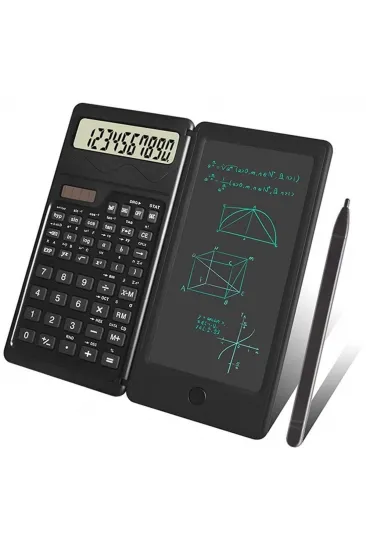 Silinebilir LCD Yazı Tabletli,Kalemli Katlanabilir Bilimsel Hesap Makinesi (5637)