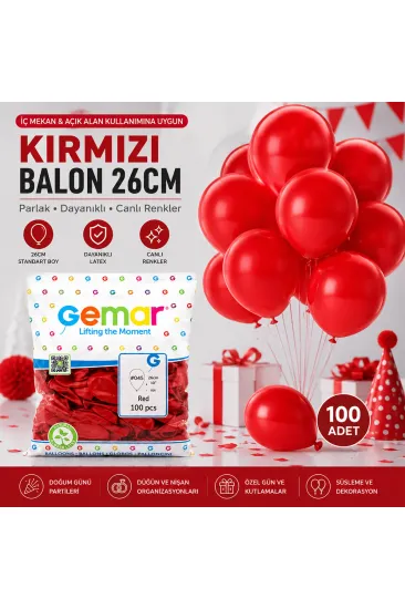 İÇ MEKAN - KIRMIZI BALON 10 INC - 26CM - 100PCS (5637) İÇ MEKAN - KIRMIZI BALON 10 INC - 26CM - 100PCS (5637)