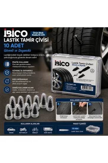 10PCS ŞEFFAF PLASTİK KUTULU LASTİK TAMİR ÇİVİSİ (5637) 10PCS ŞEFFAF PLASTİK KUTULU LASTİK TAMİR ÇİVİSİ (5637)