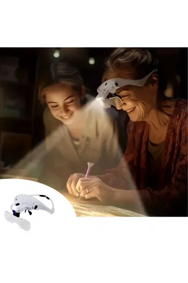 5 Lensli 2 Led Işıklı Ayarlanabilir Pilli Gözlük Tipi Büyüteç (5637) 5 Lensli 2 Led Işıklı Ayarlanabilir Pilli Gözlük Tipi Büyüteç (5637)