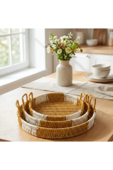 İç İçe Geçebilen 3’lü Yuvarlak Plastik Rattan Tepsi Seti–Çift Renkli Hasır Görünümlü Çok Amaçlı Servis ve Sunum Tepsileri (5637) İç İçe Geçebilen 3’lü Yuvarlak Plastik Rattan Tepsi Seti–Çift Renkli Hasır Görünümlü Çok Amaçlı Servis ve Sunum Tepsileri (5637)