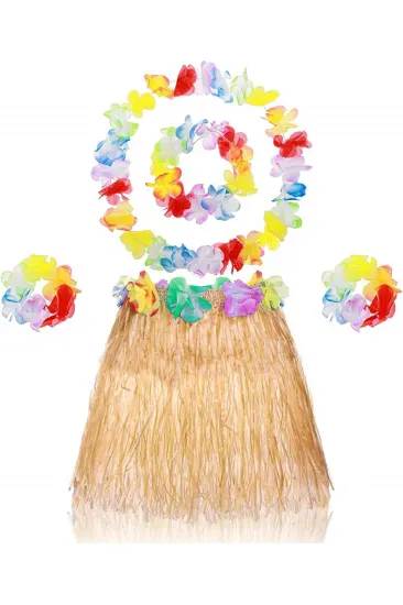 Yetişkin Çocuk Hawaii Parti Seti - 40 cm Naturel Etek + Çiçek Aksesuarlar (5 Parça) (5637) Yetişkin Çocuk Hawaii Parti Seti - 40 cm Naturel Etek + Çiçek Aksesuarlar (5 Parça) (5637)