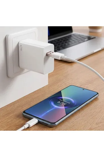 67W Hızlı Şarj Adaptörü USB to Type-C – PD Destekli, Akıllı Hızlı Şarj Başlığı, Güvenli Güç Adaptörü (5637) 67W Hızlı Şarj Adaptörü USB to Type-C – PD Destekli, Akıllı Hızlı Şarj Başlığı, Güvenli Güç Adaptörü (5637)