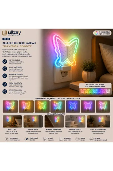 10 ADET KELEBEK LED GECE LAMBASI GC-15 (5637) 10 ADET KELEBEK LED GECE LAMBASI GC-15 (5637)
