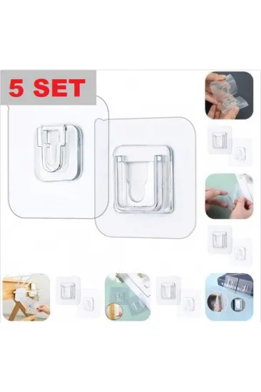 Geçmeli Klips Eşya Sabitleme Askısı 5 SET (5637) Geçmeli Klips Eşya Sabitleme Askısı 5 SET (5637)