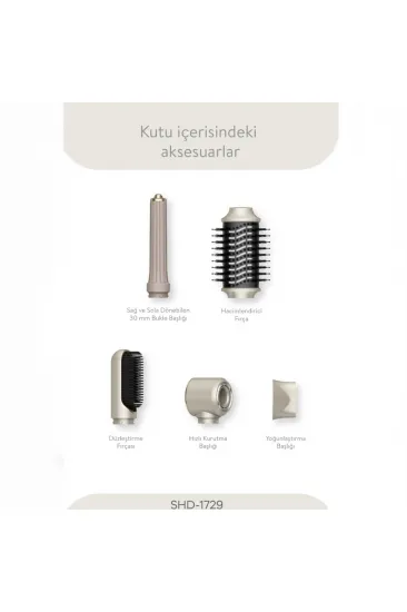 ROSE GOLD AİR BRUSH 5İN1=BUKLE-HACİMLE-DÜZLEŞTİR-2-FIRÇA SAÇ KURUTMA - ŞEKİL MAKİNESİ 1300W3-KDM.HIZ - DERECE SHD-1729 (5637) ROSE GOLD AİR BRUSH 5İN1=BUKLE-HACİMLE-DÜZLEŞTİR-2-FIRÇA SAÇ KURUTMA - ŞEKİL MAKİNESİ 1300W3-KDM.HIZ - DERECE SHD-1729 (5637)