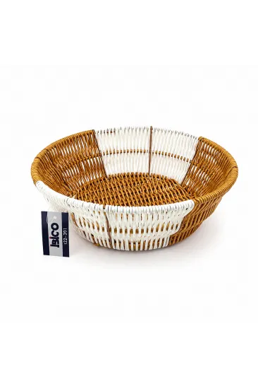 YUVARLAK HASIR K.RENGİ - BEYAZ EKMEK SEPETİ 25CM (5637)