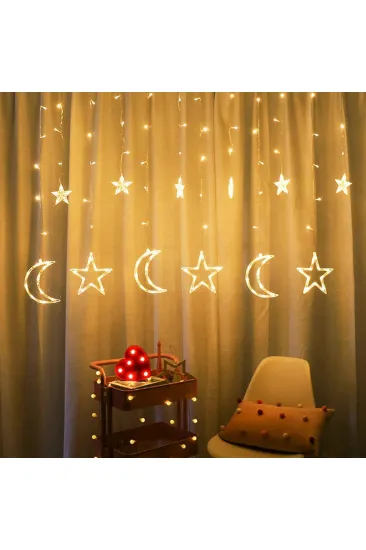 GÜN IŞIĞI - AY-YILDIZ 3MT - FİŞLİ EKLEMELİ - FONKSİYONLU LUX SARKIT PERDE LED - DEKOR LAMBA (5637) GÜN IŞIĞI - AY-YILDIZ 3MT - FİŞLİ EKLEMELİ - FONKSİYONLU LUX SARKIT PERDE LED - DEKOR LAMBA (5637)