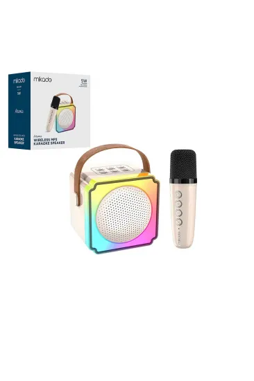 BEYAZ KARAOKE MİKROFONLU WİRELESS HOPARLÖR - SPEAKER IŞIKLI USB ŞARJLI BT - TF CARD - AUX 5W (5637) BEYAZ KARAOKE MİKROFONLU WİRELESS HOPARLÖR - SPEAKER IŞIKLI USB ŞARJLI BT - TF CARD - AUX 5W (5637)