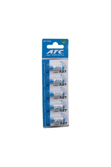 ATC SUPER ALKALİNE BATTERY A27 - 27A LR27 ARAÇ - OTO KUMANDA PİLİ 12V 5Lİ KART (5637) ATC SUPER ALKALİNE BATTERY A27 - 27A LR27 ARAÇ - OTO KUMANDA PİLİ 12V 5Lİ KART (5637)