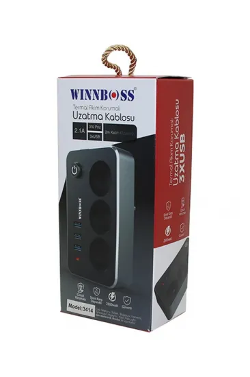 TERMAL AKIM KORUMALI 2.1A 3LÜ PRİZ 3XUSB 2MT ANAHTARLI UZATMA KABLO SİYAH (5637) TERMAL AKIM KORUMALI 2.1A 3LÜ PRİZ 3XUSB 2MT ANAHTARLI UZATMA KABLO SİYAH (5637)