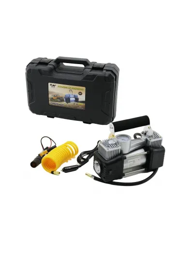 ÇİFT SİLİNDİR OTO - ARAÇ HAVA KOMPRESÖRÜ DC/12V - 23Amp - 150PSI FENERLİ BAR GÖSTERGELİ (5637) ÇİFT SİLİNDİR OTO - ARAÇ HAVA KOMPRESÖRÜ DC/12V - 23Amp - 150PSI FENERLİ BAR GÖSTERGELİ (5637)