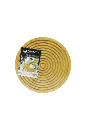 YUVARLAK ÇİFT TARAFLI=DÜZ - DALGALI OYUK KANALLI AHŞAP BAMBU SUNUM TEPSİ 28CM (5637) YUVARLAK ÇİFT TARAFLI=DÜZ - DALGALI OYUK KANALLI AHŞAP BAMBU SUNUM TEPSİ 28CM (5637)