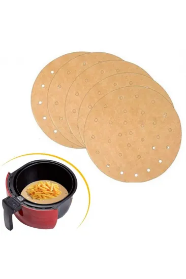 100 Adet  Airfryer Pişirme Kağıdı Tek Kullanımlık Hava Fritözü Yuvarlak Delikli Model (5637)