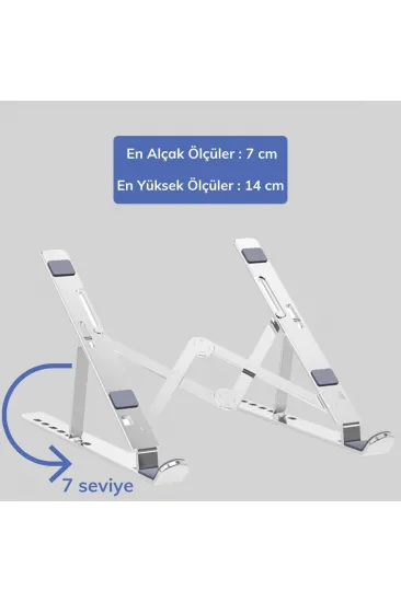 Ayarlanabilir Dizüstü Destek Tabanı Tamamen Katlanabilir Taşınabilir Laptop Yükseltici (5637)