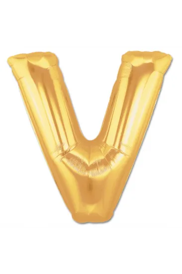 V Harf Folyo Balon Altın Renk 40 inç (5637) V Harf Folyo Balon Altın Renk 40 inç (5637)