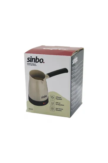 SİNBO SCM-2975 ELEKTRİKLİ CEZVE PLS.TÜRK KAHVE MAKİNE ÇELİK GİZLİ REZİSTANS700W 4 FİNCAN - 320MLTAK-ÇIKAR KULP (5637)