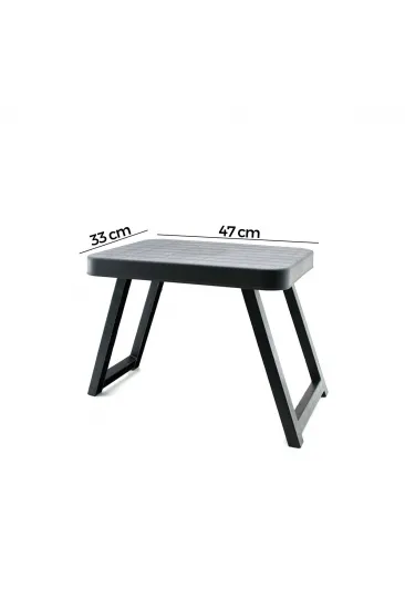10 ADET KÜÇÜK= 47X33CM KAMP - PİKNİK MASASI SİYAH PLASTİK KATLANABİLİR AYAKLI=38CM (5637)