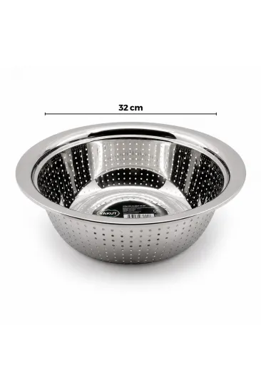 32CM KULPSUZ PASLANMAZ METAL SEPET SÜZGEÇ (5637)