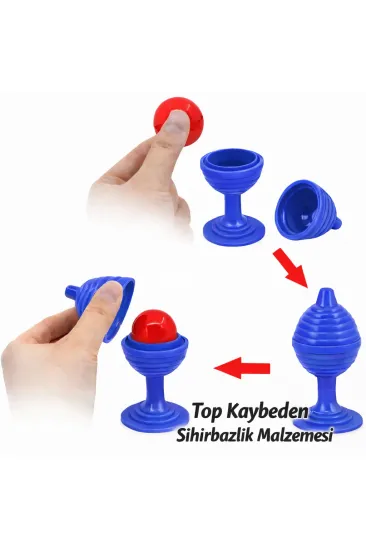 Mavi Renk Sihirli Kupa Top Kaybetme Oyunu 7 cm (5637) Mavi Renk Sihirli Kupa Top Kaybetme Oyunu 7 cm (5637)