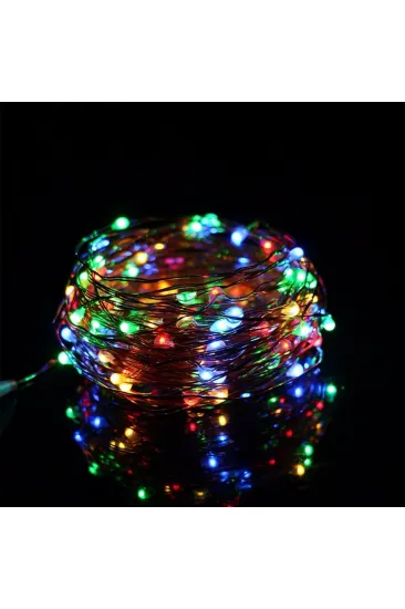Pilli Renkli Peri Led Işık Dekoratif Aydınlatma 5 Metre RGB Led (5637)