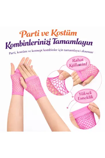80’ler 90’lar Retro Neon Pembe File Parmaksız Kısa Eldiven 11 cm (5637) 80’ler 90’lar Retro Neon Pembe File Parmaksız Kısa Eldiven 11 cm (5637)