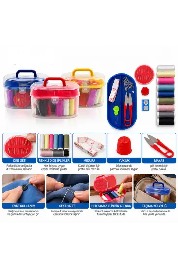 BÜYÜK ÇANTALI DİKİŞ SETİ İPLİK - MEZURA - TEKSTİL MAKASI - İĞNE - YÜZÜK (5637) BÜYÜK ÇANTALI DİKİŞ SETİ İPLİK - MEZURA - TEKSTİL MAKASI - İĞNE - YÜZÜK (5637)