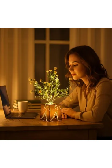 Işıklı Yapay Çiçek – Siyah Saksılı LED Dekoratif Bitki, Masaüstü ve Ev Ofis Aydınlatmalı Süs Bitkisi (5637) Işıklı Yapay Çiçek – Siyah Saksılı LED Dekoratif Bitki, Masaüstü ve Ev Ofis Aydınlatmalı Süs Bitkisi (5637)