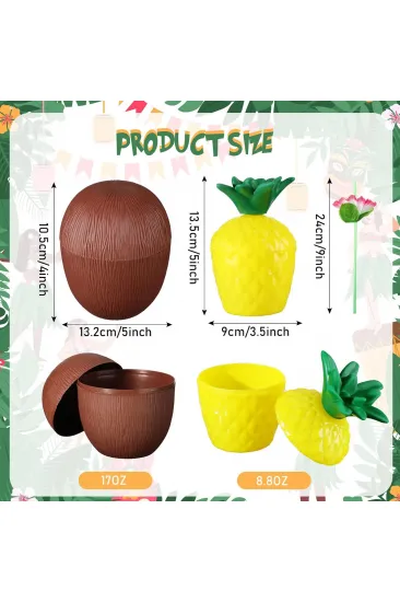 Ananas & Hindistan Cevizi Tasarımlı Pipetli Bardak Seti (6 Adet) (5637) Ananas & Hindistan Cevizi Tasarımlı Pipetli Bardak Seti (6 Adet) (5637)