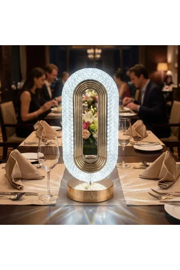 Oval Şeklinde Kristal LED Masa Lambası – Dokunmatik, 3 Renk Işık Modlu, Şarjlı Dekoratif Gece Lambası (5637) Oval Şeklinde Kristal LED Masa Lambası – Dokunmatik, 3 Renk Işık Modlu, Şarjlı Dekoratif Gece Lambası (5637)
