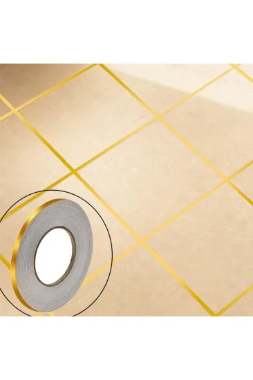 50 Metre Fayans Arası Şerit Dekoratif Yapışkan Renkli Dekor Su Geçirmez Sızdırmaz Altın Bant Kaplama 0.5 cm Genişliğindedir (5637) 50 Metre Fayans Arası Şerit Dekoratif Yapışkan Renkli Dekor Su Geçirmez Sızdırmaz Altın Bant Kaplama 0.5 cm Genişliğindedir (5637)