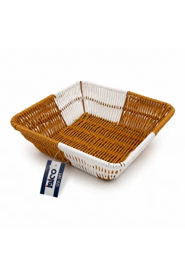 KARE HASIR K.RENGİ - BEYAZ EKMEK SEPETİ 24CM (5637)